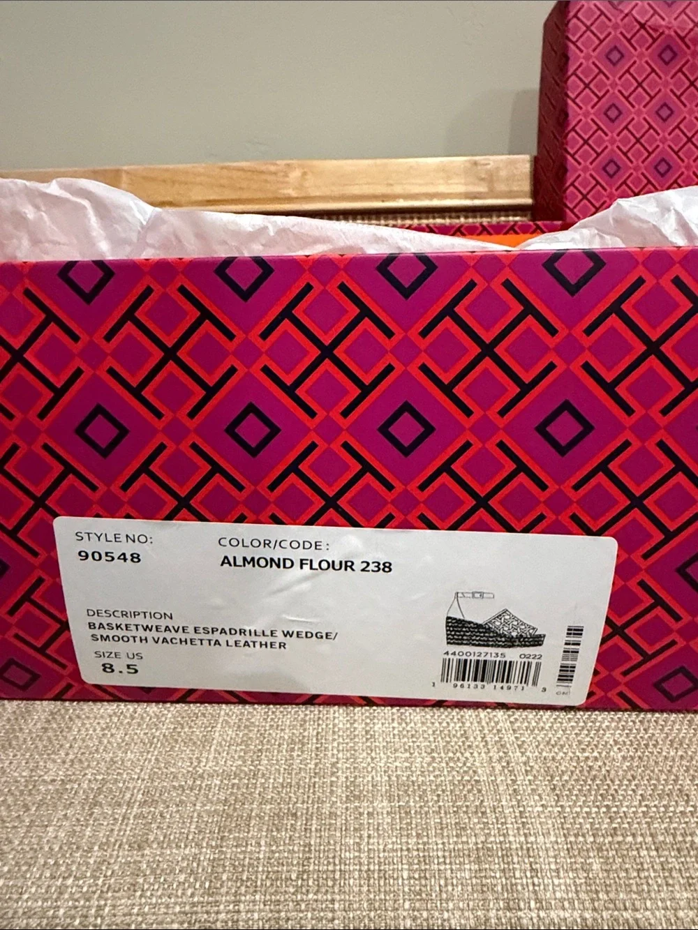 Tory Burch Woven Platform Espadrilles Brown Tan s 8.5